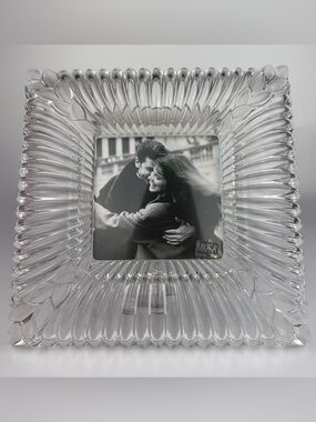 Vintage Mikasa 11x11 Crystal Glass Square Photo Frame photo Frame 5x5 pic NEW